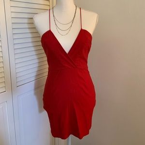Red mini bodycon dress